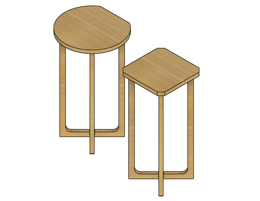 CNC Side Table Files: Flircle & Square Plant Stand Designs (Digital Download, DXF)