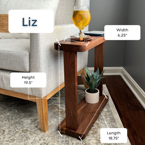 The Liz - Narrow Hardwood Side Table
