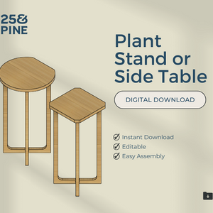 CNC Files for Two Plant Stands or Small Side Tables, CNC Router Project for Wood