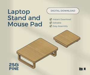CNC Files for Laptop Stand and Mouse Pad, CNC Router Project for Wood