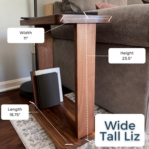 Unassembled & Unfinished Furniture Kit The Tall 11" Wide Liz - Narrow Hardwood Side Table
