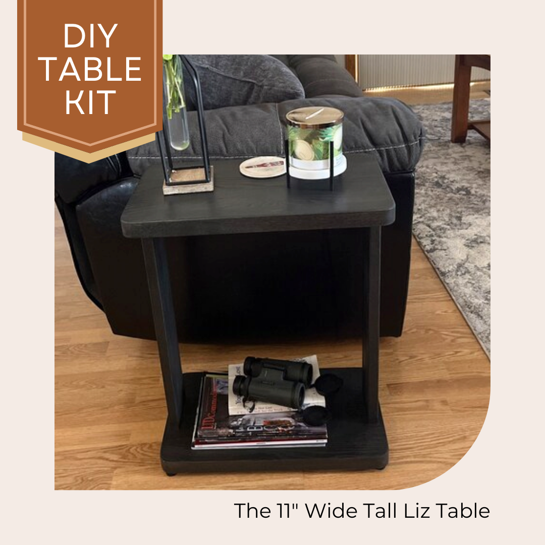 DIY Table Kit The Tall 11" Wide Liz - Narrow Hardwood Side Table