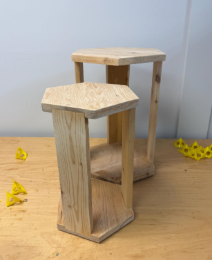 Nesting Hexagon Tables CNC File: Customizable Modern Design (Digital Download, DXF & Fusion 360 Model)