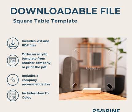 Square Table Template Downloadable File