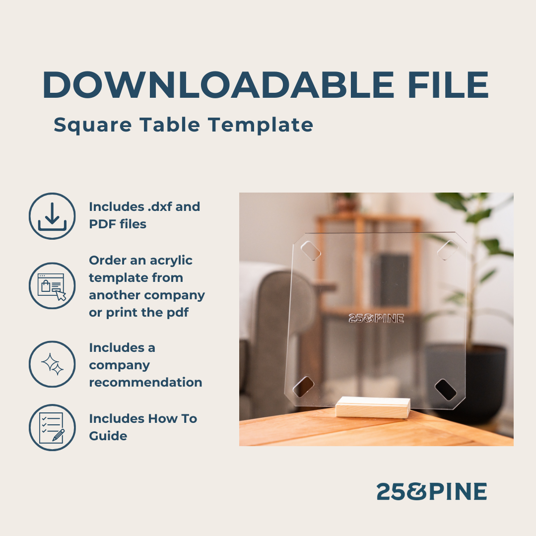 Square Table Template Downloadable File