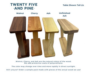 The Tall 11" Wide Liz - Narrow Hardwood Side Table