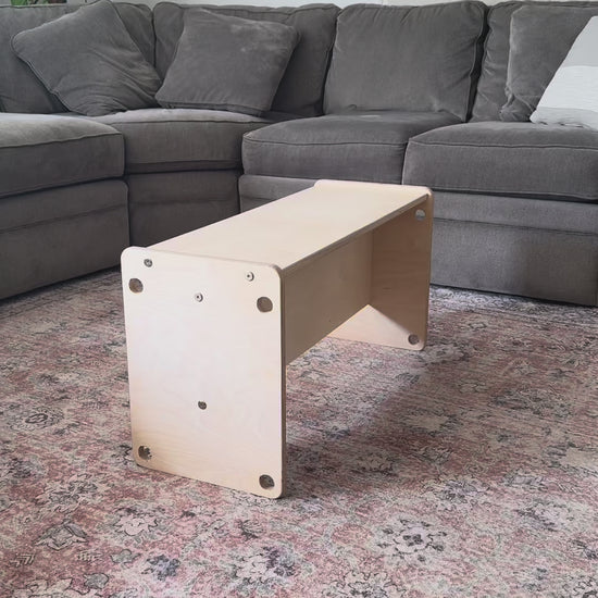 toddler table flipping into a toddler or adult bench
