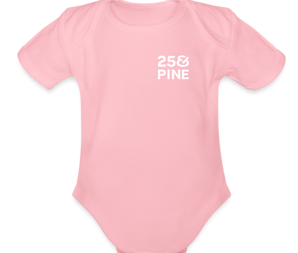 Organic Short Sleeve Baby Bodysuit - light pink