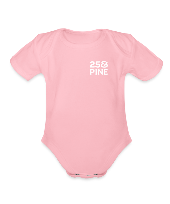 Organic Short Sleeve Baby Bodysuit - light pink