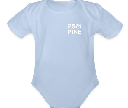 Organic Short Sleeve Baby Bodysuit - sky