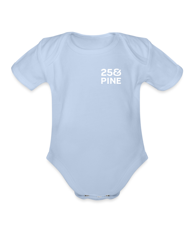 Organic Short Sleeve Baby Bodysuit - sky
