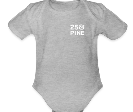 Organic Short Sleeve Baby Bodysuit - heather grey