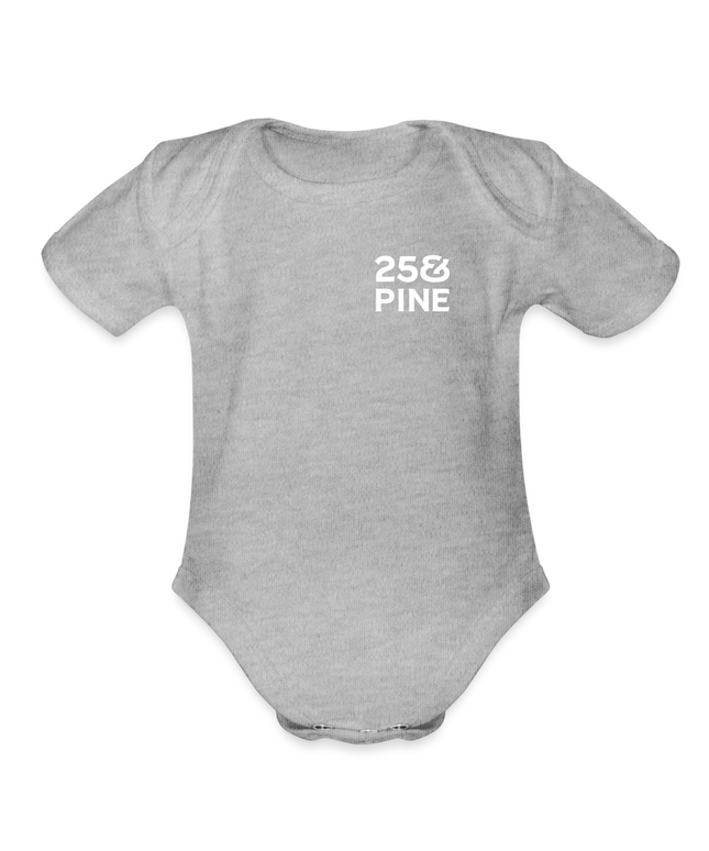 Organic Short Sleeve Baby Bodysuit - heather grey