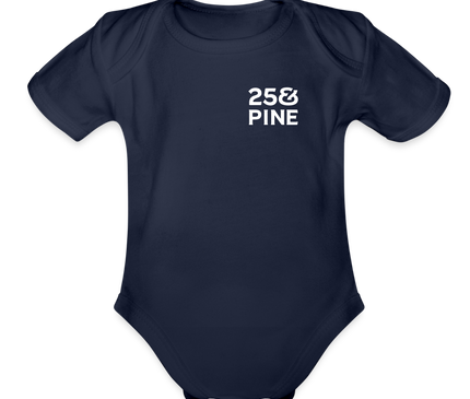 Organic Short Sleeve Baby Bodysuit - dark navy
