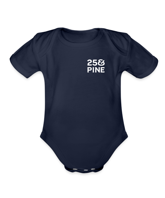 Organic Short Sleeve Baby Bodysuit - dark navy