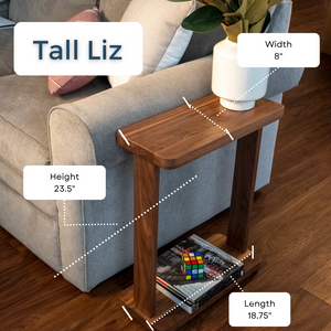 The Tall Liz - Narrow Hardwood Side Table