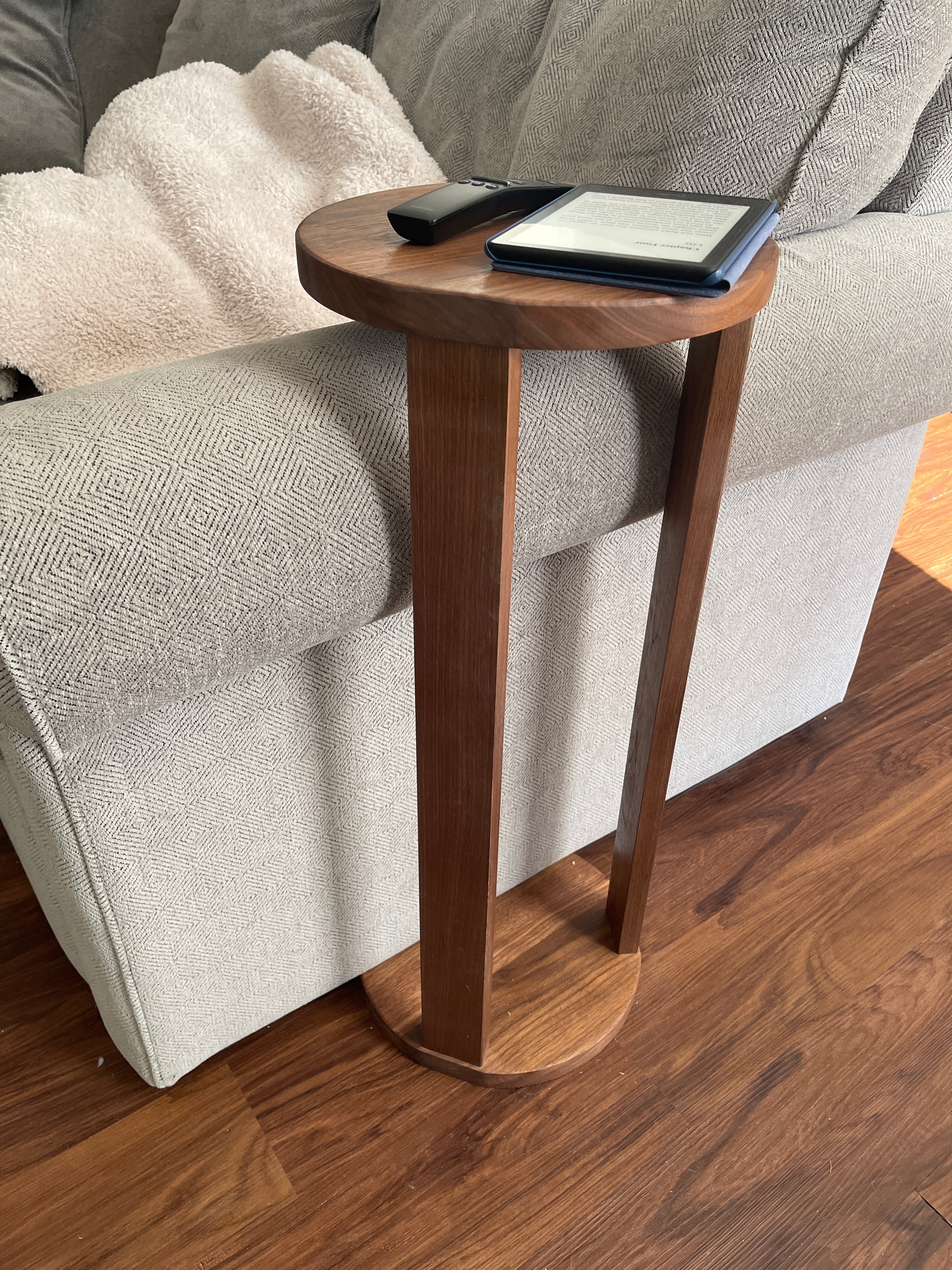 C shaped store end table